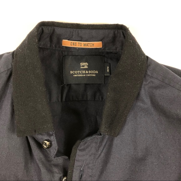 Scotch & Soda Men’s Slim Fit Navy Black Shirt Sz M - Picture 3 of 5